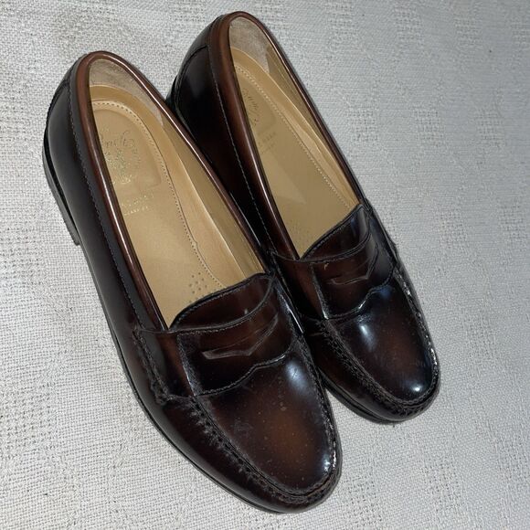 Cole Haan Pinch Men’s Dress Loafers Size 10 M Burgundy Leather Business Formal - Picture 1 of 12